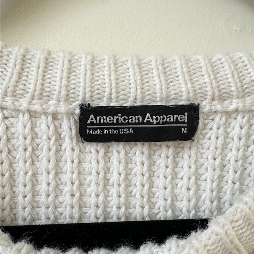 American Apparel cotton white knit sweater - Picture 2 of 4